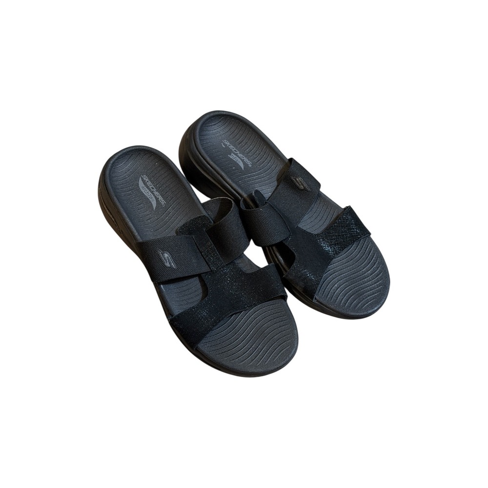Skechers Arch Fit Go Walk Sandals Black 9 Womens Comfort Slides 140243